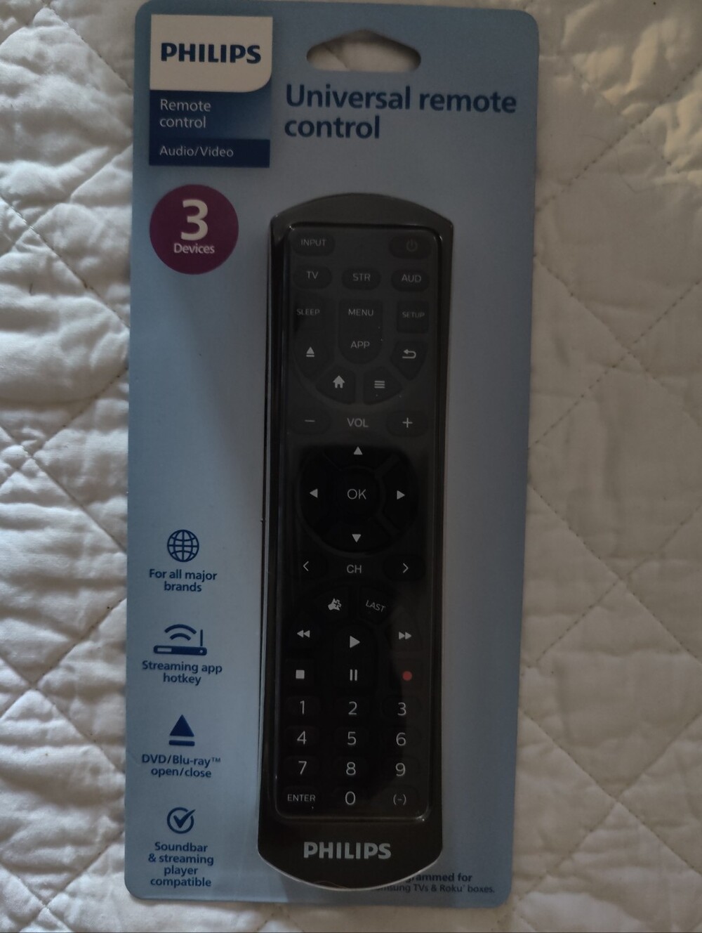 Philips 3-device universal remote control.